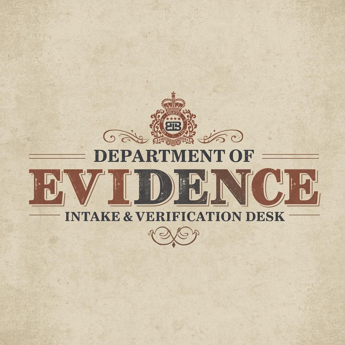Department of Evidence Intake & Verification Desk seal